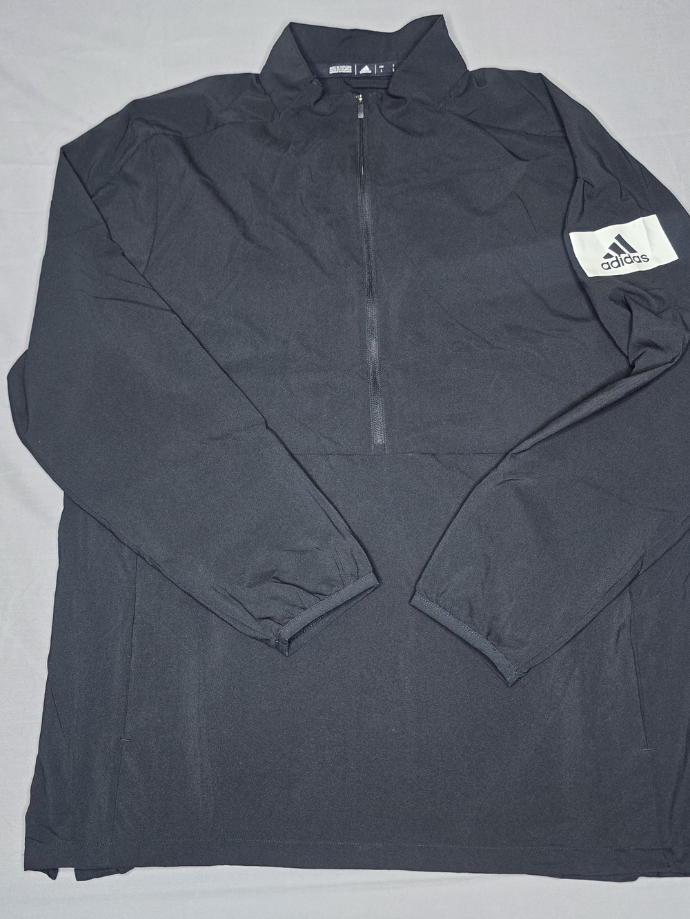 Adidas ClimaLite Men's Large Black Full Zip Lightweight Track Jacket Windbreaker